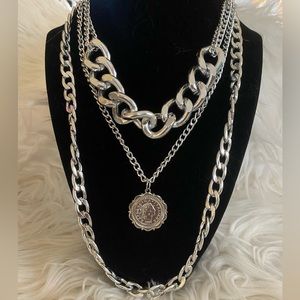 Silver layered Choker/necklace